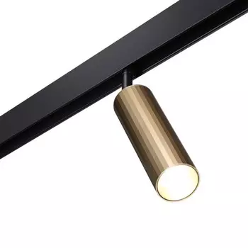 Светильник трековый для низковольного шинопровода Novotech. Flum, 15Вт, Led, 140х202х115 мм, цвет бронза светлая, чёрный