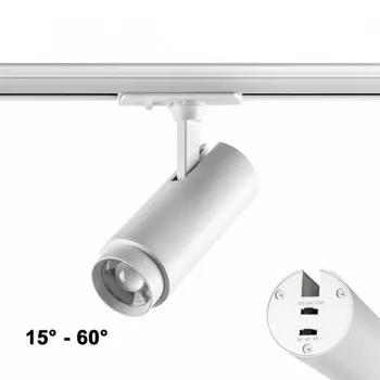 Светильник трековый однофазный двухжильный Novotech. Nail, 5Вт, Led, 155х138х53 мм, цвет белый