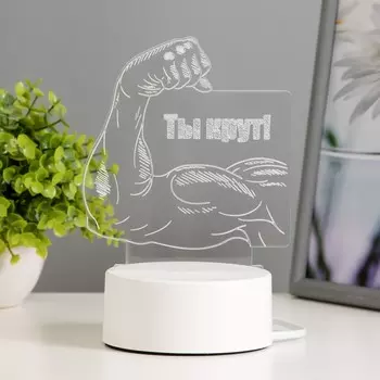 Светильник 3D RISALUX «Ты крут», LED-ночник, RGB, от сети, 12.89.514.5 см