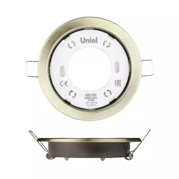 Светильник ультратонкий встраиваемый Uniel, GX53, IP20