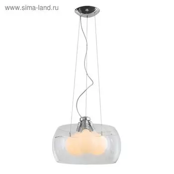 Светильник подвесной St Luce. SL512.113.03. Uovo. 3х100 Вт, E27 Globe, 40х40х20 см, цвет хром