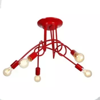 Светильник "Узел" красный 5x40W E27 85x85x40 см