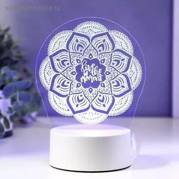 Светильник 3D RISALUX «Узор», LED-ночник, RGB, от сети, 9.51317 см