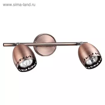 Светильник VETERUM, 2x50 Вт, GU10, цвет бронза