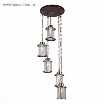 Люстра подвесная St Luce. SL150.303.05. Volantino. 5х40 Вт, E27, 50х50 см, цвет бронза, коричневый