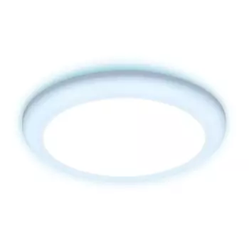 Светильник встраиваемый cветодиодный Ambrella Downlight DCR312 с подсветкой и регулируемым крепежом, 18Вт, Led, цвет белый