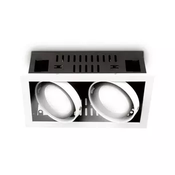 Светильник встраиваемый карданный Ambrella Techno Spot Office Tech T812 BK/CH 2*12W 4200K, 12Вт, Led, цвет белый, чёрный