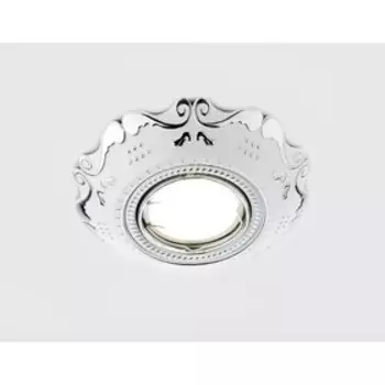 Светильник встраиваемый, MR16, GU5.3, цвет белый, хром, d=65 мм