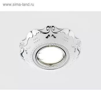 Светильник встраиваемый, MR16, GU5.3, цвет белый, хром, d=65 мм