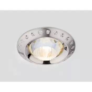 Светильник встраиваемый, MR16, GU5.3, цвет серебро, d=65 мм
