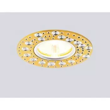 Светильник Ambrella light встраиваемый, MR16, GU5.3, цвет золото, d=60 мм