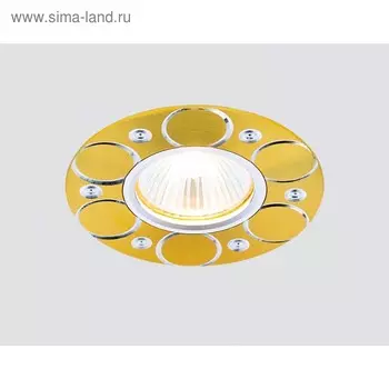 Светильник Ambrella light встраиваемый, MR16, GU5.3, цвет золото, d=60 мм