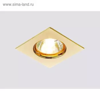 Светильник встраиваемый, MR16, GU5.3, цвет золото, d=65 мм