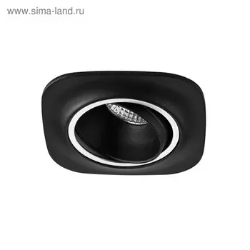 Светильник встраиваемый светодиодный, 5Вт, цвет черный, d=80 мм