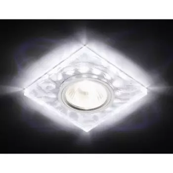 Светильник Ambrella light встраиваемый светодиодный, G5.3, 3Вт, цвет белый, серебро, d=55 мм