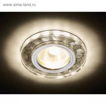 Светильник Ambrella light встраиваемый светодиодный, G5.3, 3Вт, цвет белый, серебро, d=60 мм