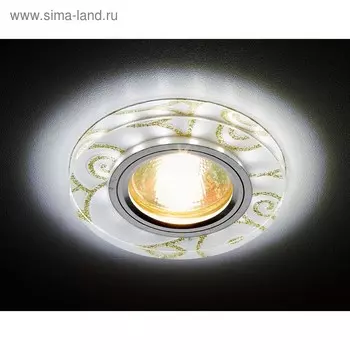 Светильник Ambrella light встраиваемый светодиодный, G5.3, 3Вт, цвет белый, золото, d=60 мм