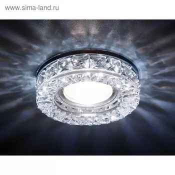 Светильник встраиваемый светодиодный, G5.3, 3Вт, цвет хром, d=60 мм