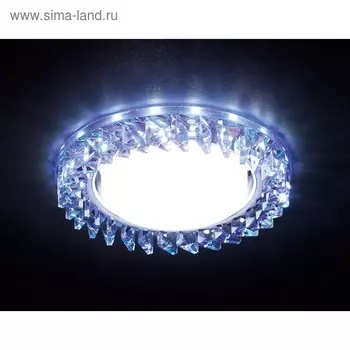 Светильник встраиваемый светодиодный, G5.3, 3Вт, цвет хром, d=85 мм