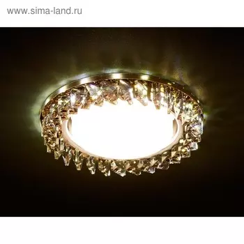 Светильник встраиваемый светодиодный, G5.3, 3Вт, цвет хром, коричневый, d=85 мм