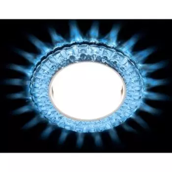 Светильник встраиваемый светодиодный, G5.3, 3Вт, цвет хром, топаз, d=85 мм