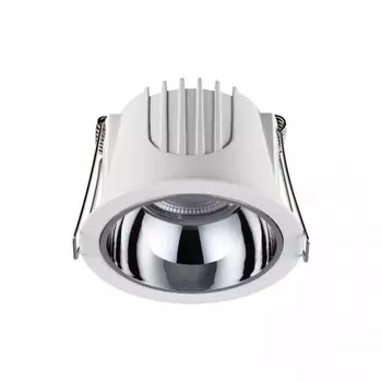Светильник встраиваемый светодиодный Novotech. Knof, 10Вт, Led, 62х87х87 мм, цвет корпус белый, рефлектор хром
