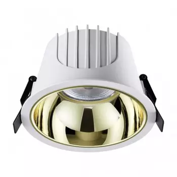 Светильник встраиваемый светодиодный Novotech. Knof, 30Вт, Led, 82х126х126 мм, цвет корпус белый, рефлектор золото