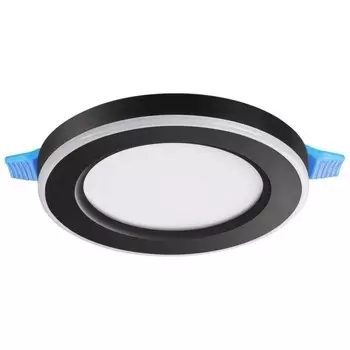 Светильник встраиваемый светодиодный Novotech. Span, 6Вт, Led, 30х110х110 мм, цвет чёрный