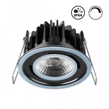 Светильник встраиваемый влагозащищённый диммируемый Novotech. Regen, 8Вт, Led, 56х84х84 мм, цвет чёрный