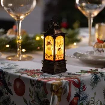 Светодиодная фигура «Бронзовый фонарь с котиками» 5 12 5 см, пластик, батарейки AG13х3 (в комплекте), свечение тёплое белое