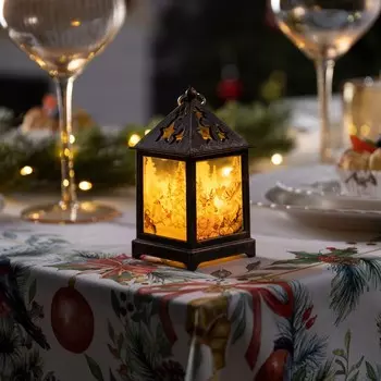 Светодиодная фигура «Бронзовый фонарь с лосём и косулей» 6.3 12 6.3 см, пластик, батарейки AG13х3 (в комплекте), свечение тёплое белое