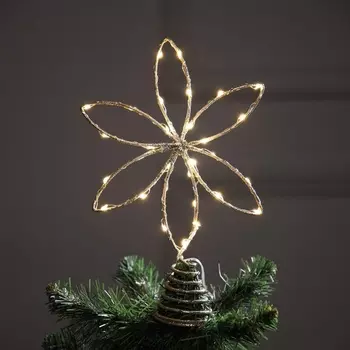 Светодиодная фигура «Цветок», 26х26х4 см, 30 LED, от батареек ААх3, фиксинг, свечение тёплое белое