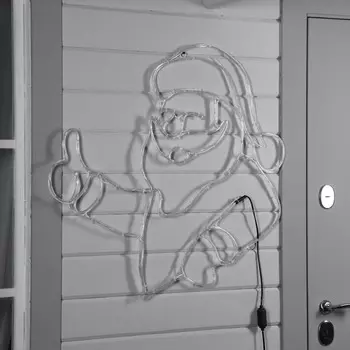 Светодиодная фигура «Дед Мороз», 89 77 см, дюралайт, 180 LED, 220 В, свечение красное/белое