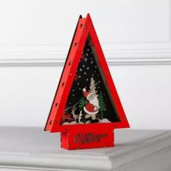 Светодиодная фигура «Дед Мороз на коньках» 14 22.5 4 см, дерево, батарейки АААх2 (не в комплекте), свечение тёплое белое