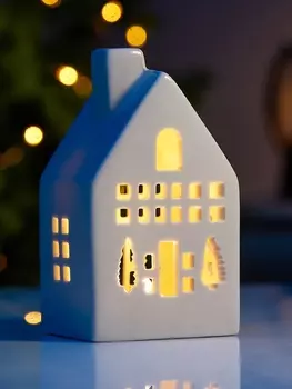 Светодиодная фигура «Дом Ёлочки», 12.65.57.5 см, 1 LED, на батарейках LR443 шт., тёплый белый свет