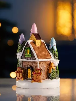 Светодиодная фигура «Дом печеньки», 107 см, 4 LED, от батареек, свечение тёплое белое