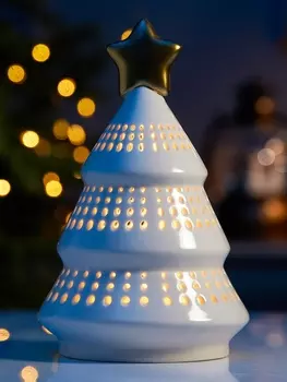 Светодиодная фигура «Ёлка с золотой звездой», 17.51111 см, 1 LED, на батарейках LR443 шт., тёплый белый свет