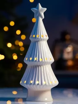 Светодиодная фигура «Ёлка снежная», 19.87.57.5 см, 1 LED, на батарейках LR443 шт., тёплый белый свет