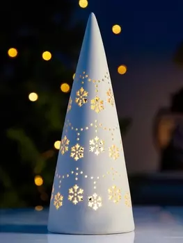 Светодиодная фигура «Ёлка со снежинками», 2299 см, 1 LED, на батарейках LR443 шт., тёплый белый свет