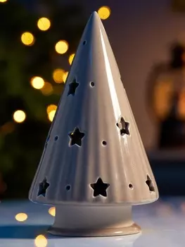 Светодиодная фигура «Ёлочка бежевая», 16.79.79.7 см, 1 LED, на батарейках LR443 шт., тёплый белый свет