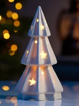 Светодиодная фигура «Ёлочка со звездами», 136.56.5 см, 1 LED, на батарейках LR443 шт., тёплый белый свет