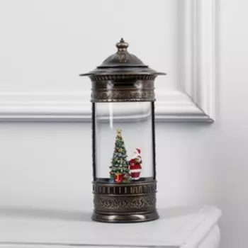 Светодиодная фигура «Фонарь с Дедом Морозом» 14 27 14 см, пластик, батарейки ААх3 (не в комплекте), USB, свечение тёплое белое