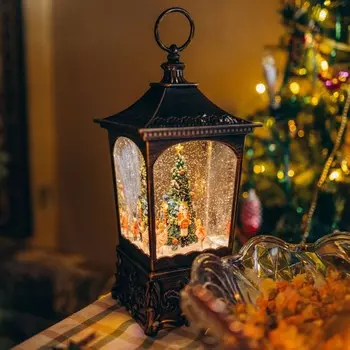 Светодиодная фигура «Фонарь с щелкунчиком» 13.5 28.5 13.5 см, пластик, батарейки ААх3 (не в комплекте), USB, свечение тёплое белое