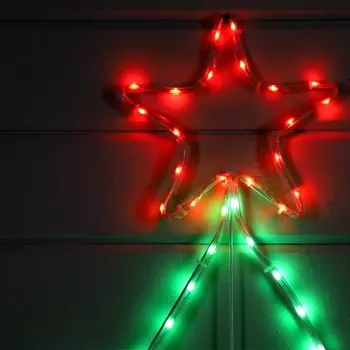 Светодиодная фигура «Ёлка», 95 150 см, дюралайт, 220 LED, 220 В, свечение зелёное/тёплое белое