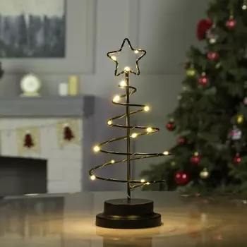 Светодиодная фигура «Ёлка чёрная» 15 31 15 см, металл, батарейки АААх3 (не в комплекте), свечение тёплое белое