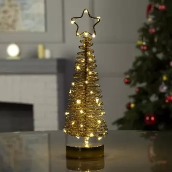 Светодиодная фигура «Ёлка плетёная» 8 30 8 см, металл, батарейки АААх3 (не в комплекте), свечение тёплое белое