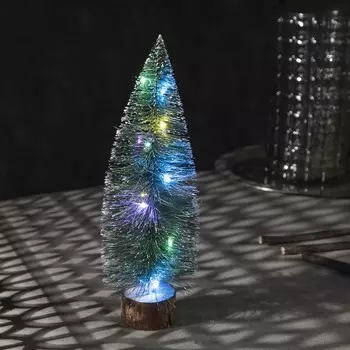 Светодиодная фигура «Ёлочка с гирляндой», 8.5 28 8.5 см, пластик, батарейки LR41х2 (в комплекте), свечение мульти