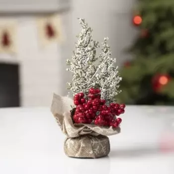 Светодиодная фигура «Ёлочка в снегу», 10 19 5 см, пластик, батарейки CR2032х2 (в комплекте), свечение белое