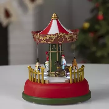 Светодиодная фигура «Карусель» 12 16 12 см, полистоун, батарейки АААх3 (не в комплекте), свечение RGB