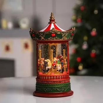 Светодиодная фигура «Карусель» 15.4 25 15.4 см, пластик, батарейки ААх3 (не в комплекте), USB, свечение тёплое белое